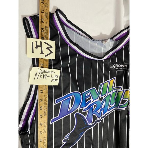 Destroyer Rocks XL Black ~ Tampa Bay Devil Rays Phillips #35 MLB Baseball Jersey - Picture 4 of 11